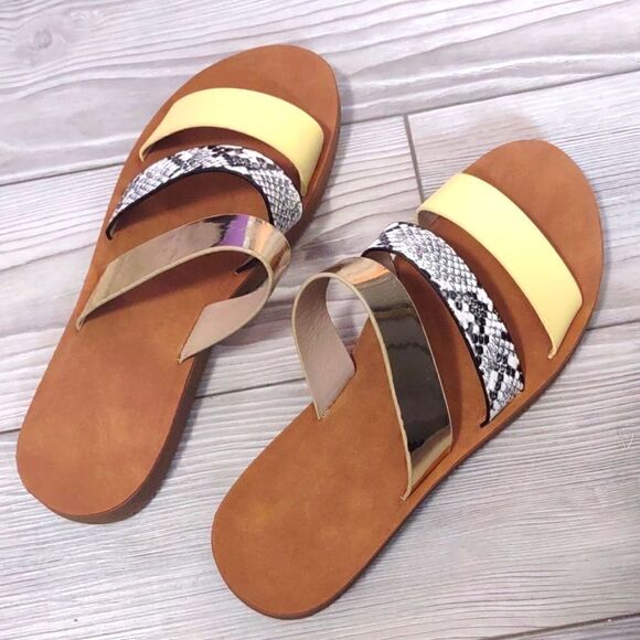 (74-2136) 🔥3/$20🔥 Depdream Flat Slide Sandals for Women Sz 38 (7.5) - Picture 7 of 10